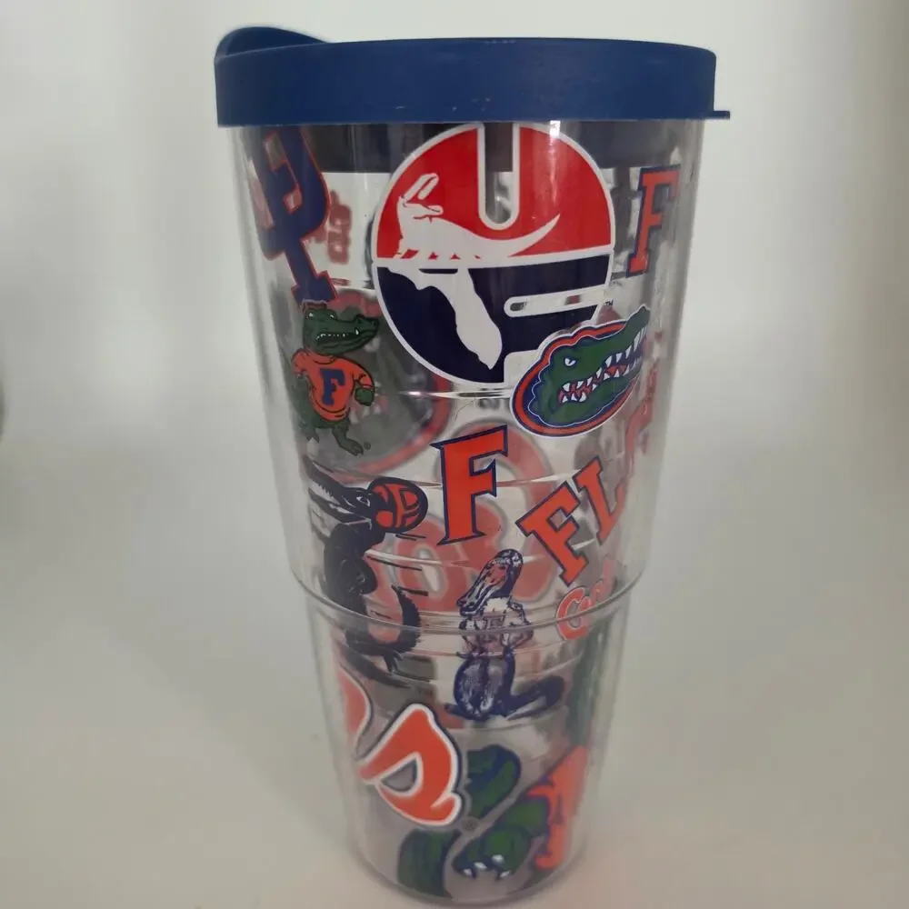 TERVIS University of Florida Gators 24oz Insulated Tumbler Blue Orange Clear Lid
